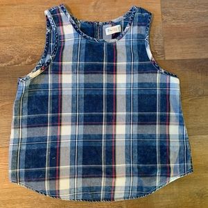 3/20💖 plaid chambray tank